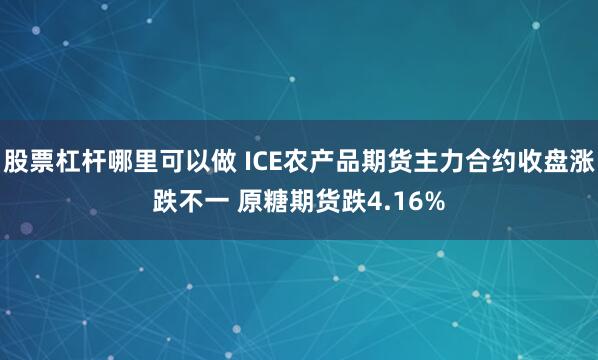 股票杠杆哪里可以做 ICE农产品期货主力合约收盘涨跌不一 原糖期货跌4.16%