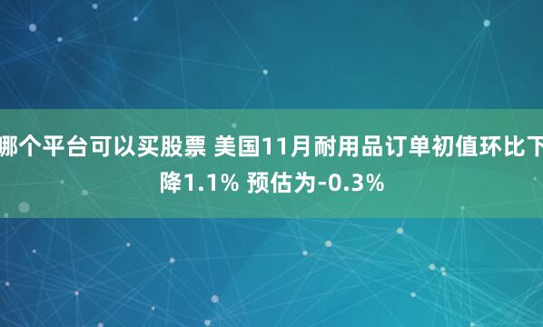 哪个平台可以买股票 美国11月耐用品订单初值环比下降1.1% 预估为-0.3%