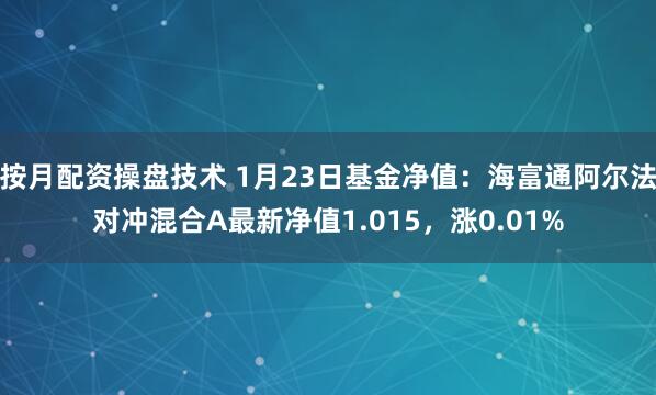 按月配资操盘技术 1月23日基金净值：海富通阿尔法对冲混合A最新净值1.015，涨0.01%