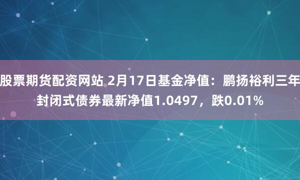 股票期货配资网站 2月17日基金净值：鹏扬裕利三年封闭式债券最新净值1.0497，跌0.01%